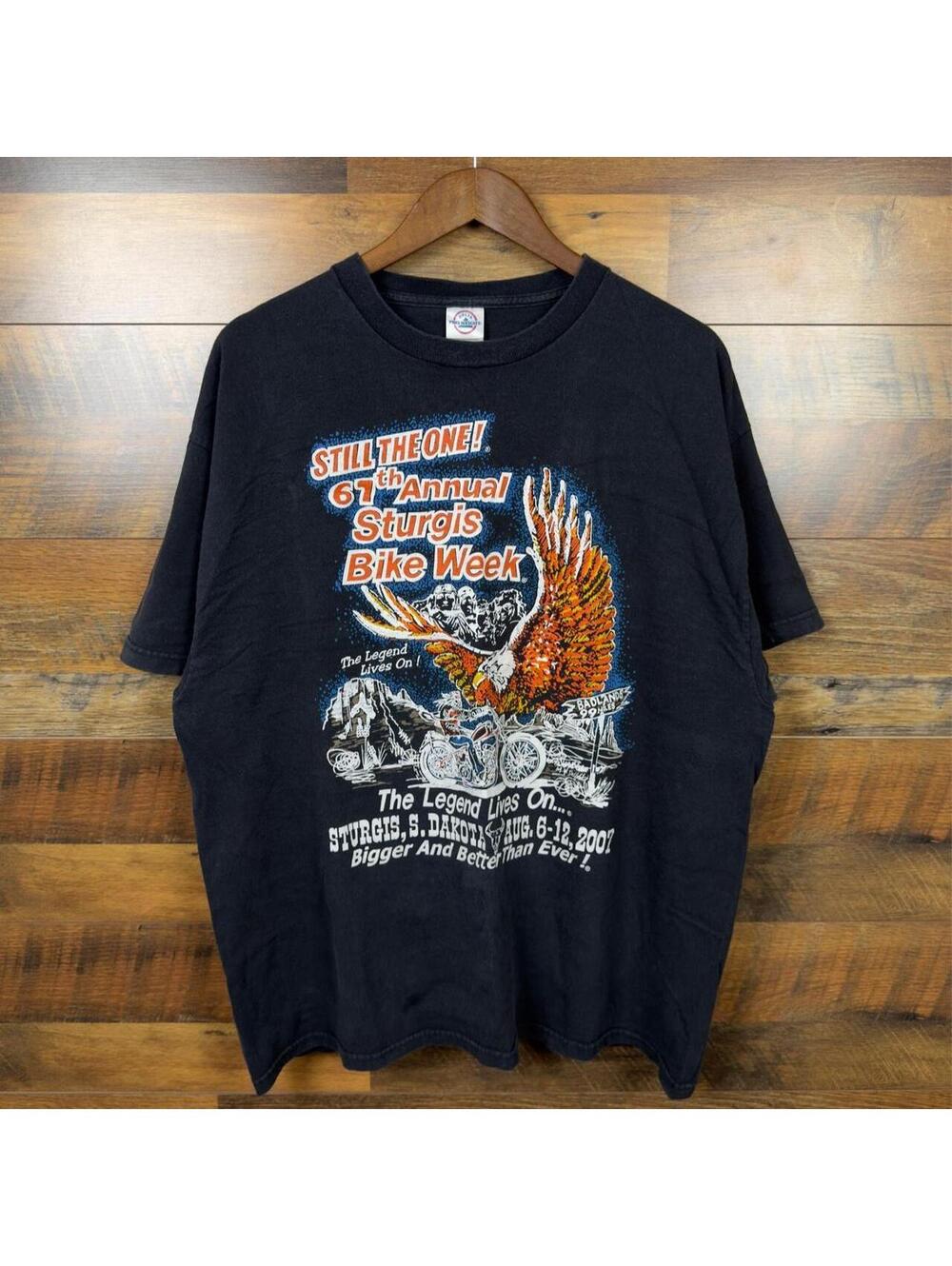 Vintage 2007 Sturgis 67th Annual Motorcycle Rally Graphic T-Shirt XL